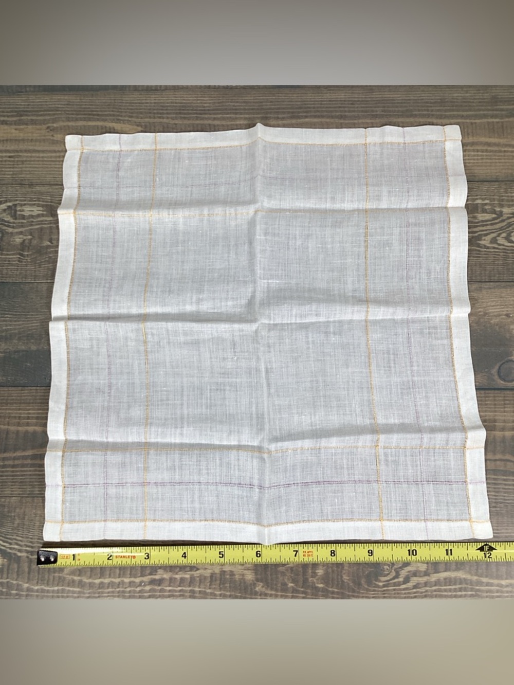 5 Vintage Lady’s Handkerchief Hankies Orange & Purples, White, Floral, Oriental - Picture 7 of 16